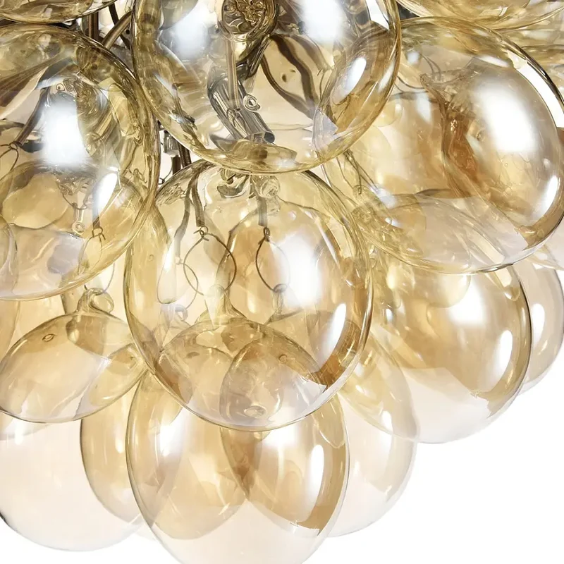 Pendelleuchte – Goldenes Metall, Runde Glasschirme, 8-flammig - Balbo | Maytoni