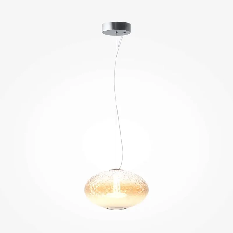 Pendelleuchte – Verchromtes Metall, Gläserner Schirm, Warmweißes Licht, 324 cm Höhe - Bruma | Maytoni