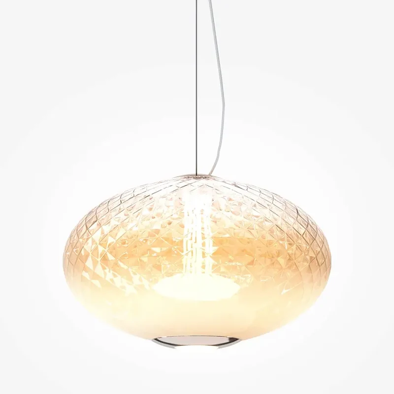 Pendelleuchte – Verchromtes Metall, Gläserner Schirm, Warmweißes Licht, 324 cm Höhe - Bruma | Maytoni