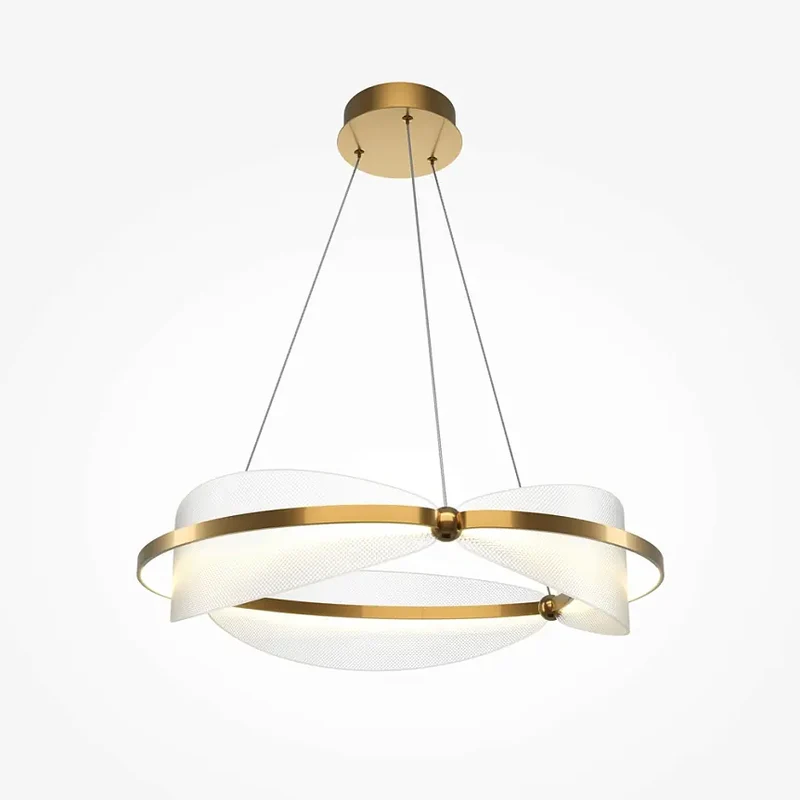 Pendelleuchte – Messingfarbenes Aluminium, Warmweißes Licht, 318 cm Höhe - Breeze | Maytoni