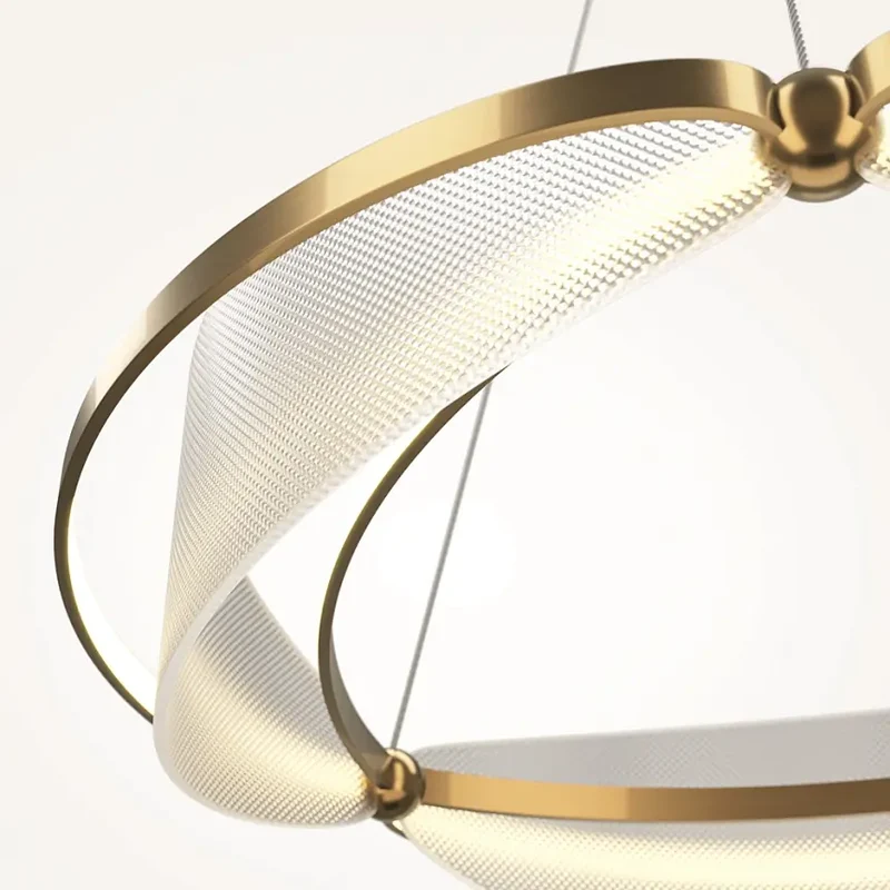 Pendelleuchte – Messingfarbenes Aluminium, Warmweißes Licht, 318 cm Höhe - Breeze | Maytoni