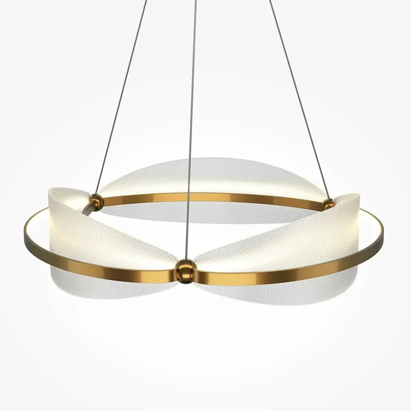 Pendelleuchte – Messingfarbenes Aluminium, Warmweißes Licht, 318 cm Höhe - Breeze | Maytoni