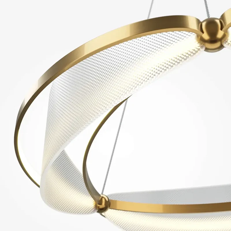 Pendelleuchte – Messingfarbenes Aluminium, Warmweißes Licht, 318 cm Höhe - Breeze | Maytoni