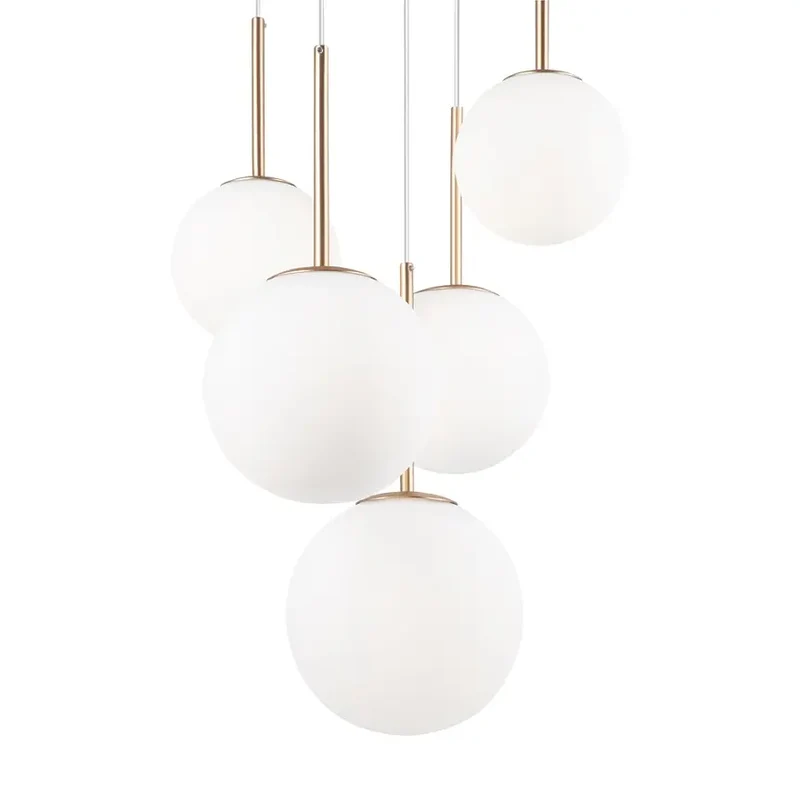 Pendelleuchte – Gold Ton, Glas Schirm, Runde Form - Basic form | Maytoni