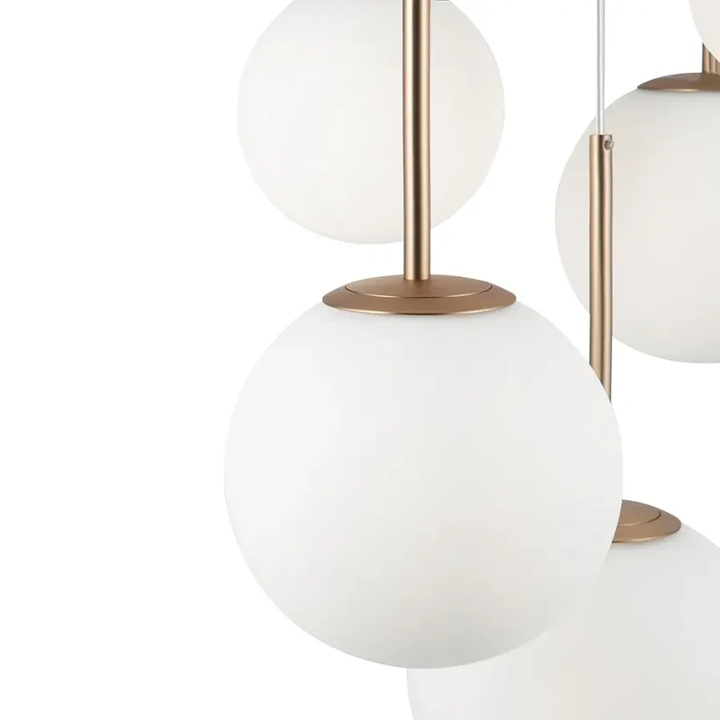 Pendelleuchte – Gold Ton, Glas Schirm, Runde Form - Basic form | Maytoni