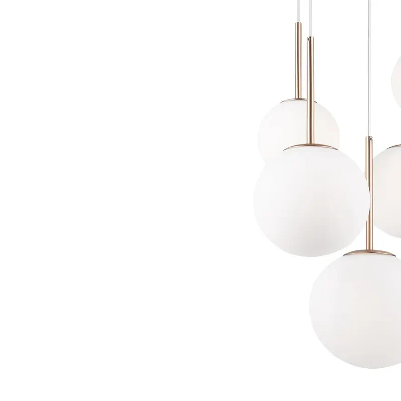 Pendelleuchte – Gold Ton, Glas Schirm, Runde Form - Basic form | Maytoni