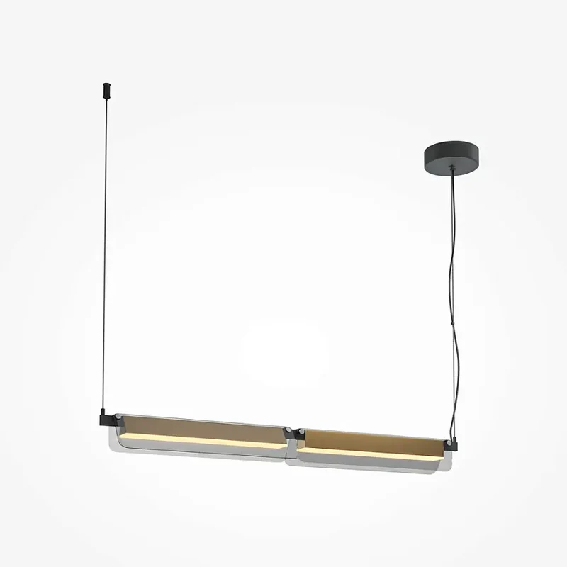 Pendelleuchte – Schwarzes Aluminium, Rauchglas, 20 W LED, Länge 93 cm - Flat | Maytoni