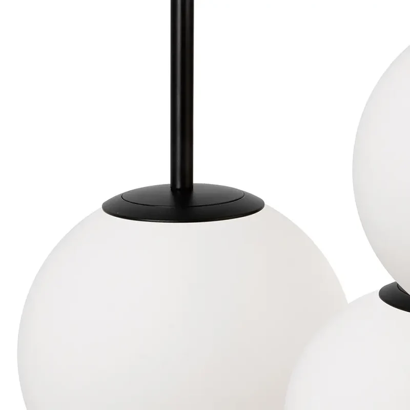 Pendelleuchte – Schwarzes Metall, Matte Glaskugeln, 223 cm Höhe - Basic Form | Maytoni
