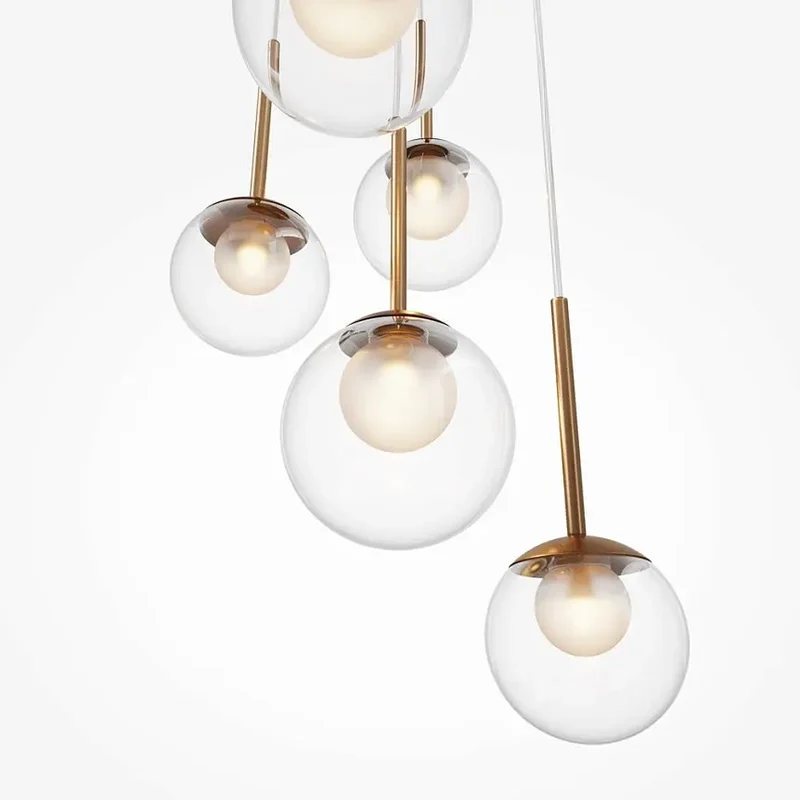 Pendelleuchte – Goldene Farbe, Gläserner Schirm, Runde Form - Basic form | Maytoni