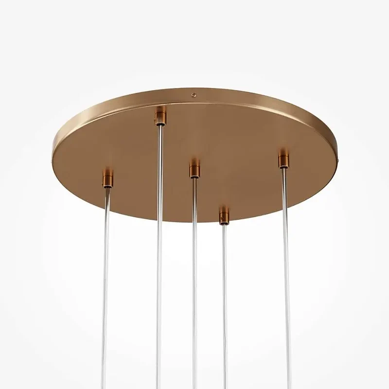 Pendelleuchte – Goldene Farbe, Gläserner Schirm, Runde Form - Basic form | Maytoni