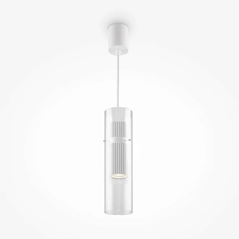 Pendelleuchte – Weißes Aluminium, Schlanke Form, Höhe 170 cm - Dynamics | Maytoni