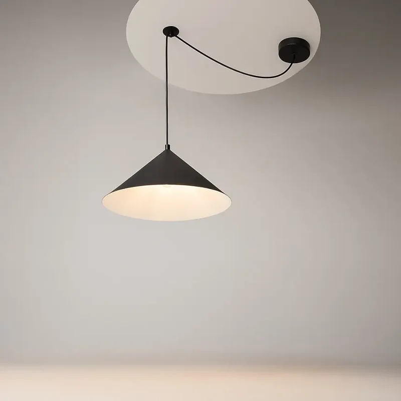 Pendelleuchte – Schwarzer Metallschirm, Einflammige Ausführung, Variable Höhe - Basic colors | Maytoni