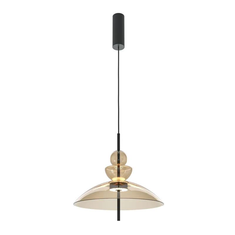 Pendelleuchte – Schwarzes Metall, Bernsteinglas, Warmweißes Licht - Bangkok | Maytoni