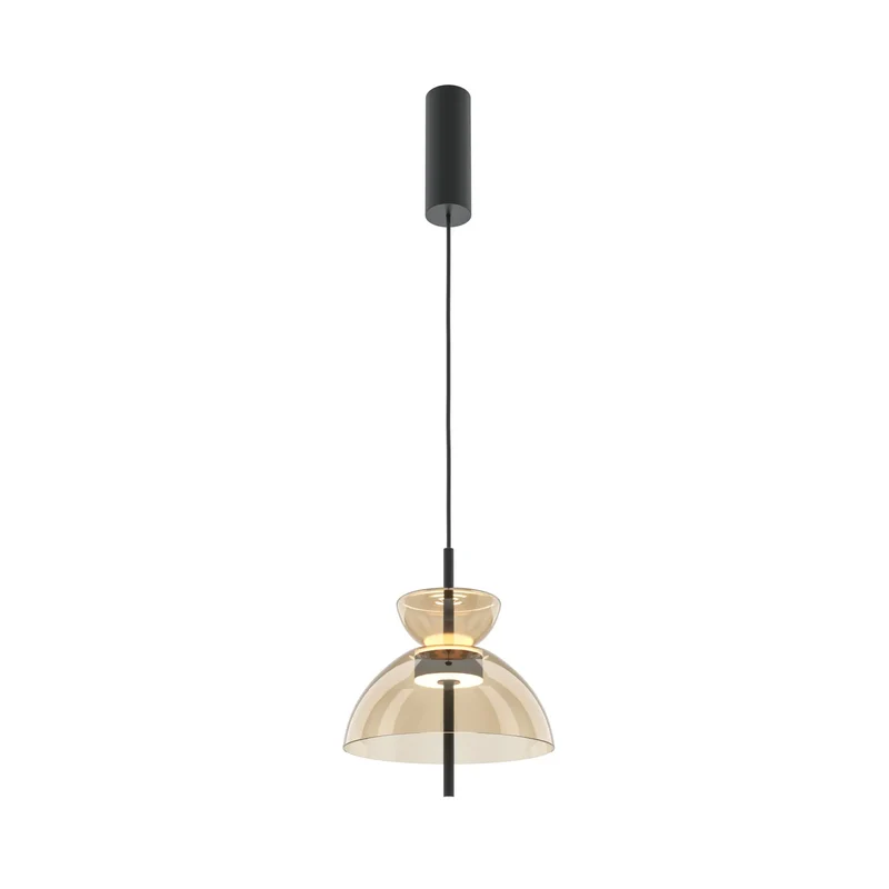 Pendelleuchte – Cognac Glas, Warmes Licht, Schwarzes Metall - Bangkok | Maytoni