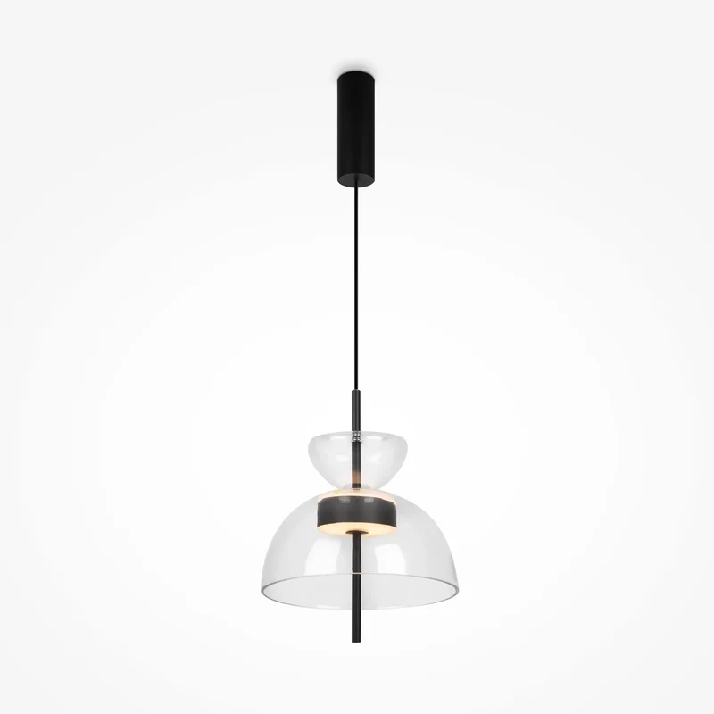 Pendelleuchte – Klares Glas, Warmweißes Licht, Schwarzes Metall - Bangkok | Maytoni