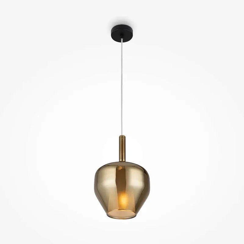 Pendelleuchte – Schwarzes Metall, 60 W E27, Goldglas, Höhe 334 cm - Duality | Maytoni