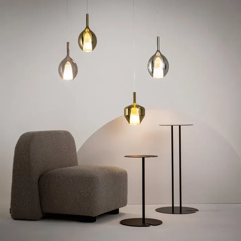 Pendelleuchte – Schwarzes Metall, 60 W E27, Goldglas, Höhe 334 cm - Duality | Maytoni