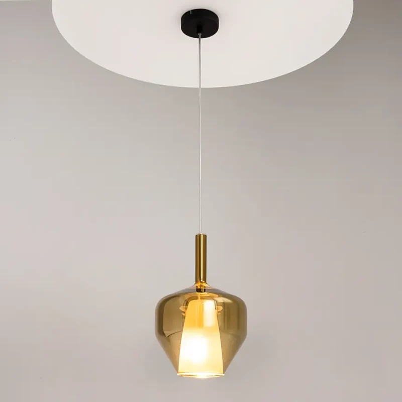 Pendelleuchte – Schwarzes Metall, 60 W E27, Goldglas, Höhe 334 cm - Duality | Maytoni