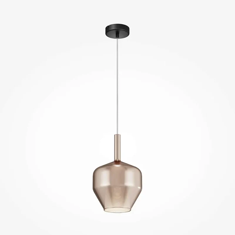 Pendelleuchte – Schwarzes Metall, 60 W E27, Goldglas, Höhe 334 cm - Duality | Maytoni
