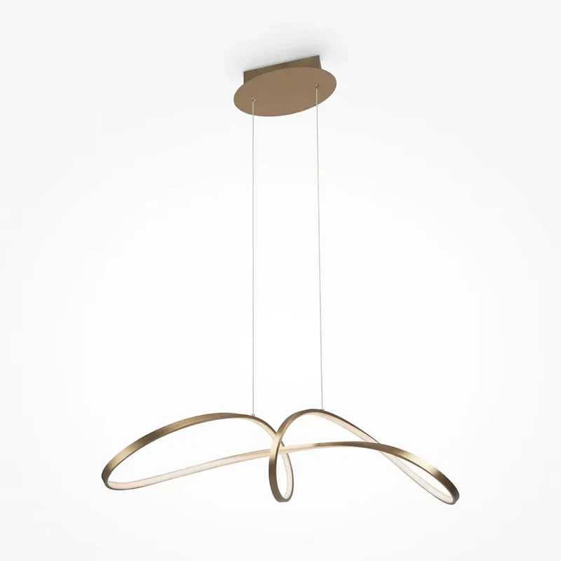 Pendelleuchte – Gold Alu, neutrales Licht, 175 cm hoch - Curve | Maytoni