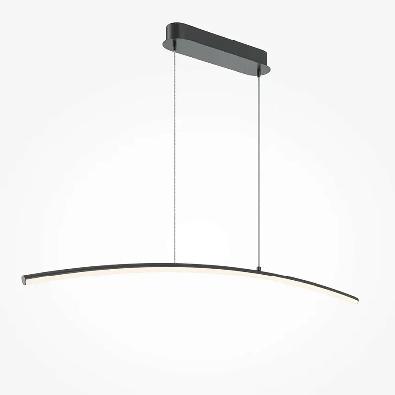 Pendelleuchte – Schwarze Optik, aus Metall, 306 cm hoch - Curve | Maytoni