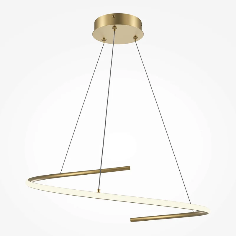 Pendelleuchte – Messingoptik, 60 cm Ring, 326 cm Höhe - Curve | Maytoni
