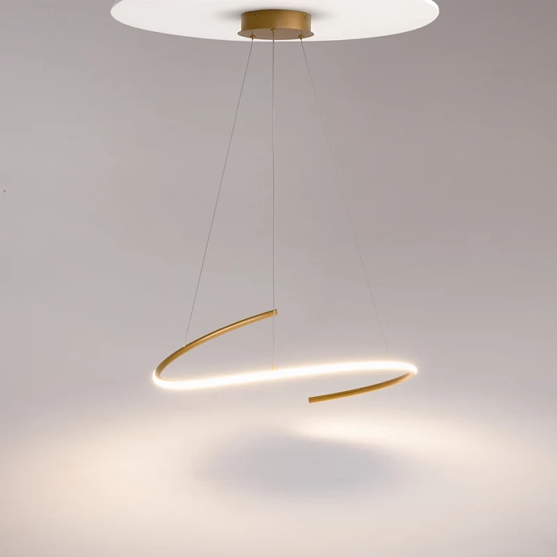 Pendelleuchte – Messingoptik, 60 cm Ring, 326 cm Höhe - Curve | Maytoni