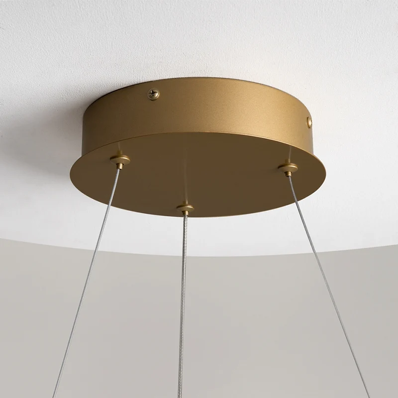 Pendelleuchte – Messingoptik, 60 cm Ring, 326 cm Höhe - Curve | Maytoni