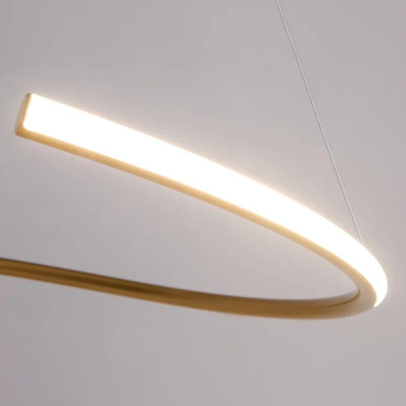 Pendelleuchte – Messingoptik, 60 cm Ring, 326 cm Höhe - Curve | Maytoni