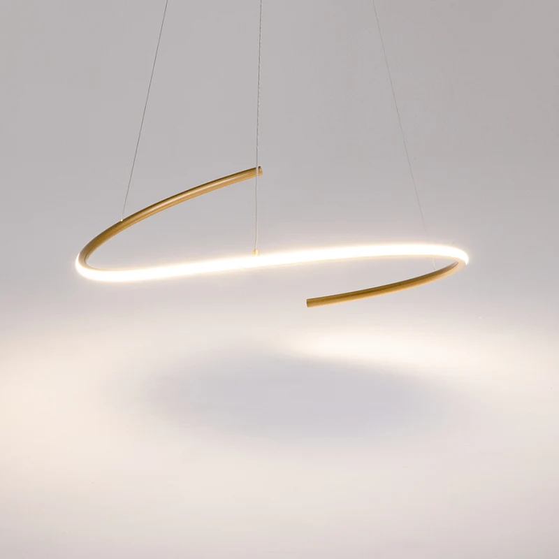 Pendelleuchte – Messingoptik, 60 cm Ring, 326 cm Höhe - Curve | Maytoni