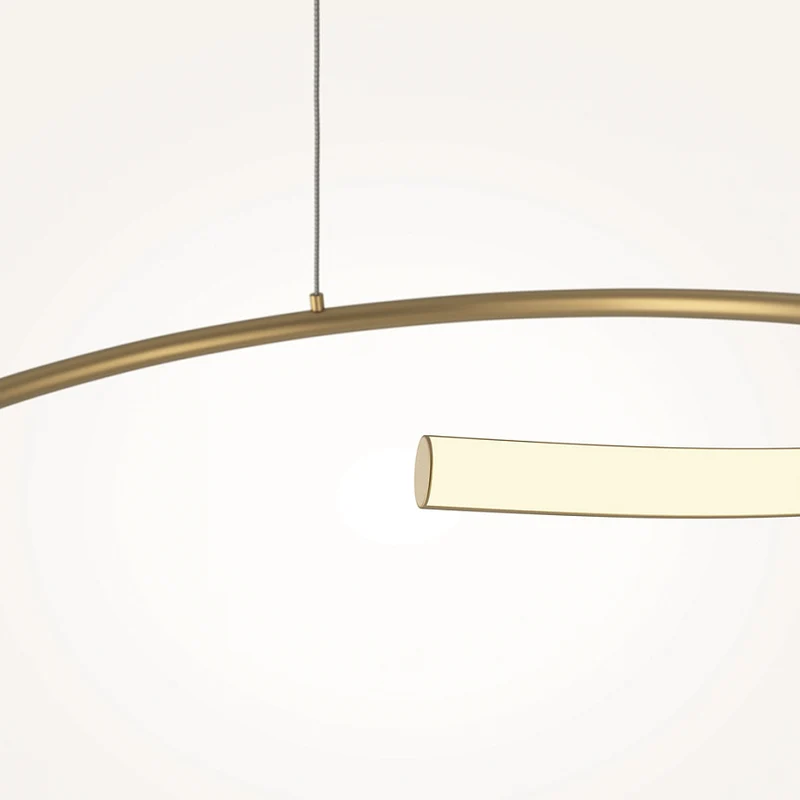 Pendelleuchte – Messingoptik, 60 cm Ring, 326 cm Höhe - Curve | Maytoni