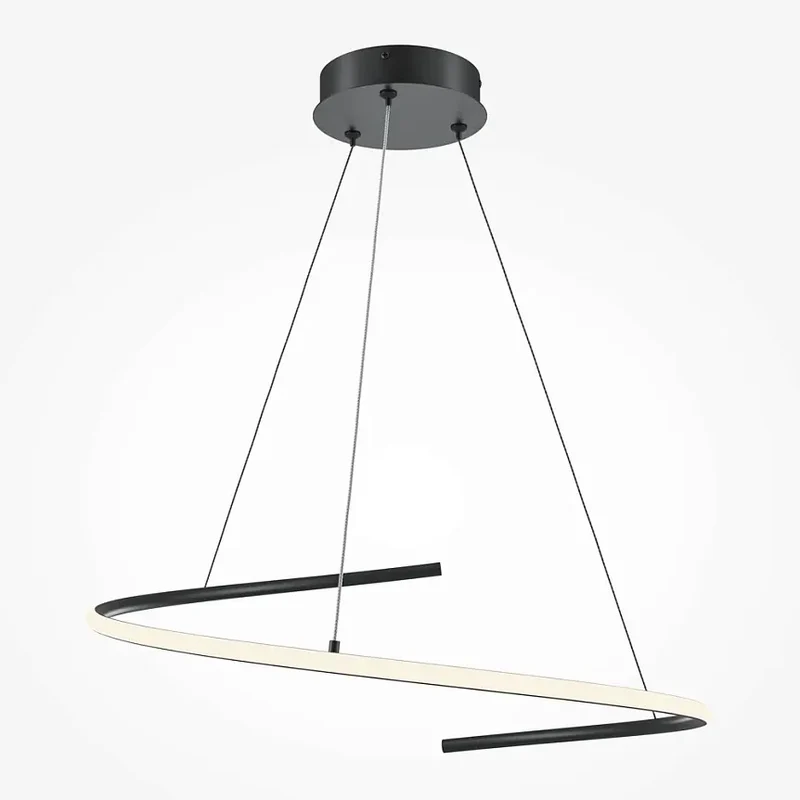 Pendelleuchte – Schwarze Optik, 60 cm Ring, 326 cm Höhe - Curve | Maytoni