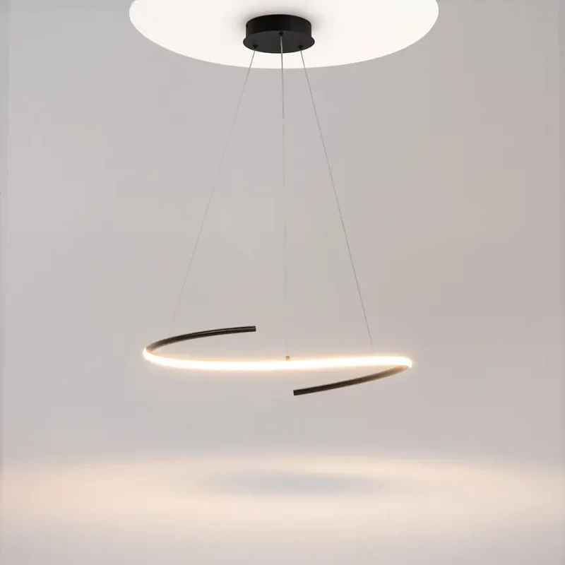 Pendelleuchte – Schwarze Optik, 60 cm Ring, 326 cm Höhe - Curve | Maytoni