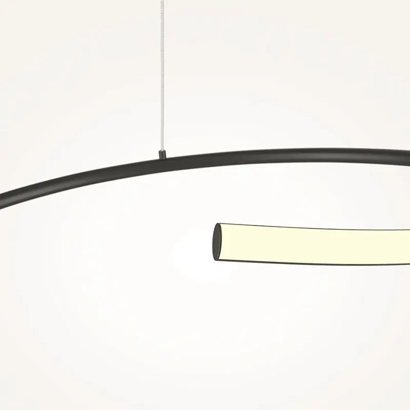 Pendelleuchte – Schwarze Optik, 60 cm Ring, 326 cm Höhe - Curve | Maytoni