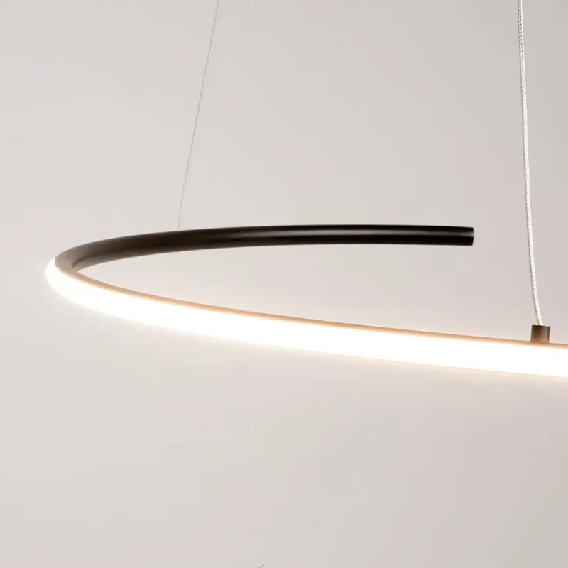 Pendelleuchte – Schwarze Optik, 60 cm Ring, 326 cm Höhe - Curve | Maytoni