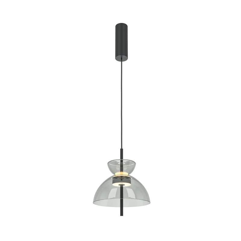 Pendelleuchte – Graues Glas, Warmes Licht, Schwarzes Metall - Bangkok | Maytoni