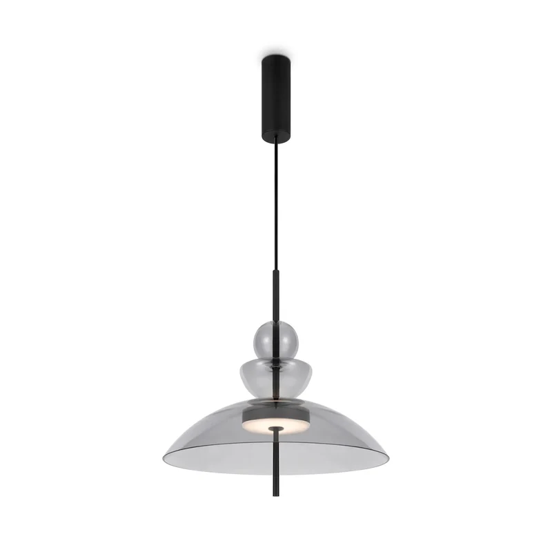 Pendelleuchte – Schwarzes Metall, Rauchglas, Warmweißes Licht - Bangkok | Maytoni