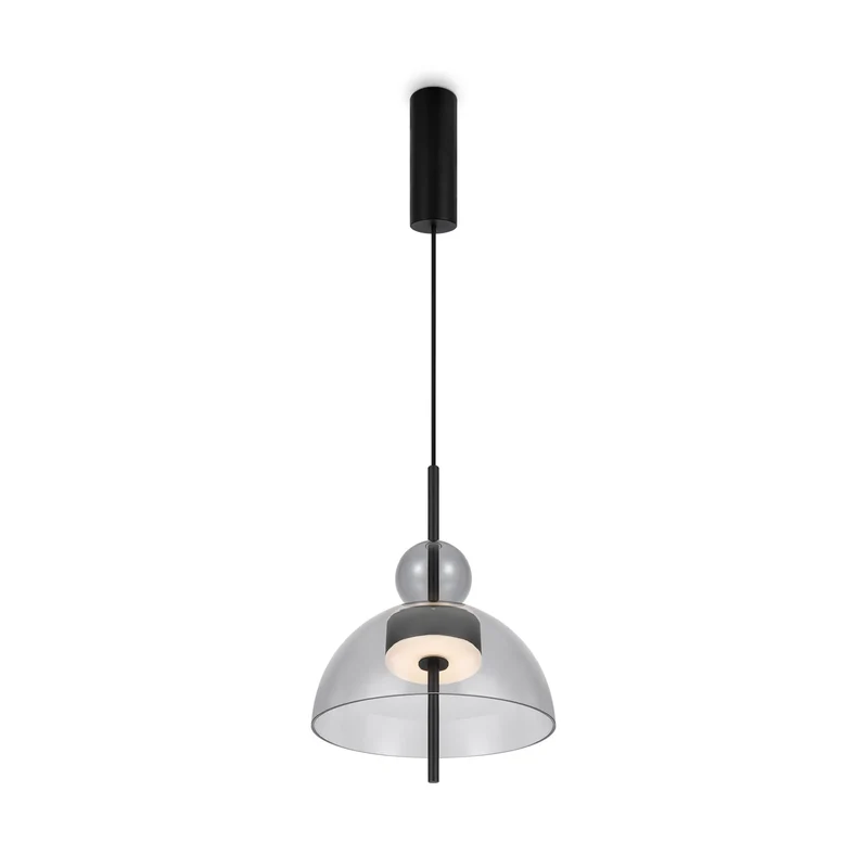 Pendelleuchte – Hellgraues Glas, Schwarzes Metall, 350 cm Höhe - Bangkok | Maytoni