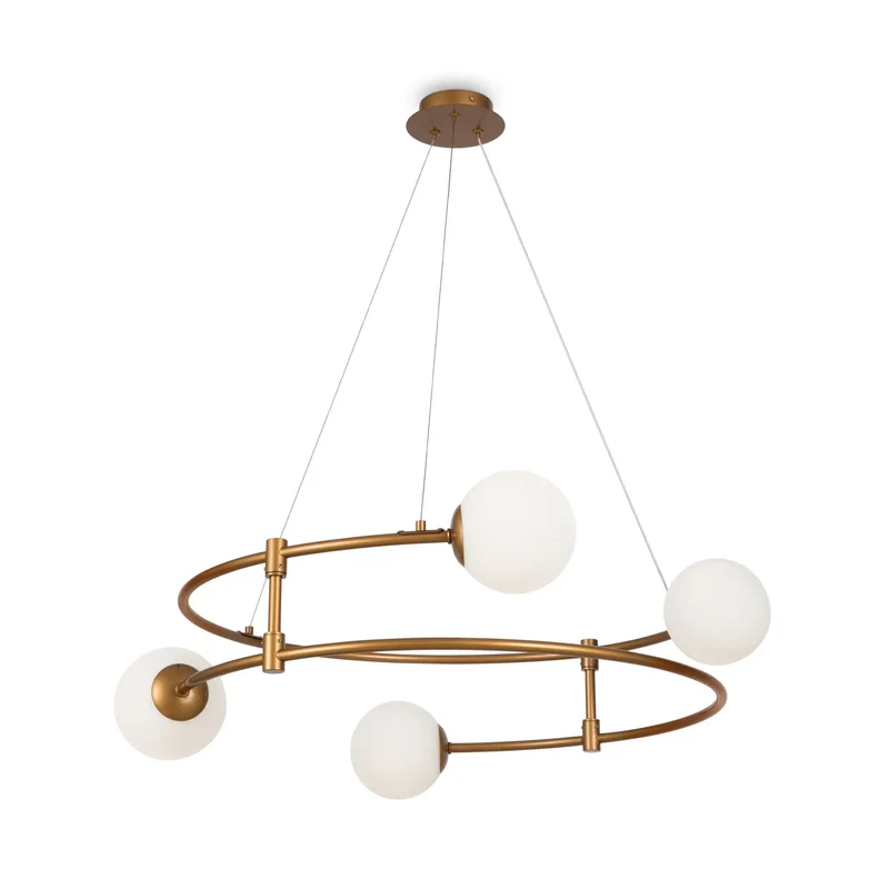 Pendelleuchte – Bronze Ton, Metall Rahmen, Glas Kugeln - Balance | Maytoni