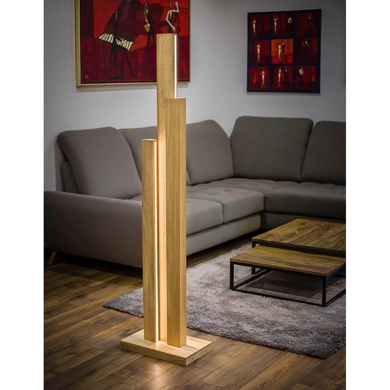 LED Stehlampe Manhattan Touch-Dimmer 3500lm Eiche-Geölt