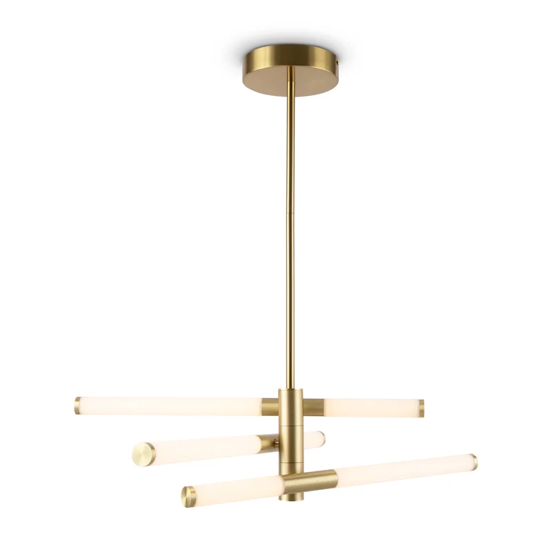 Pendelleuchte – Gold Finish, Aluminium Gestell, Weißes Acryl, 28 W LED - Axis | Maytoni