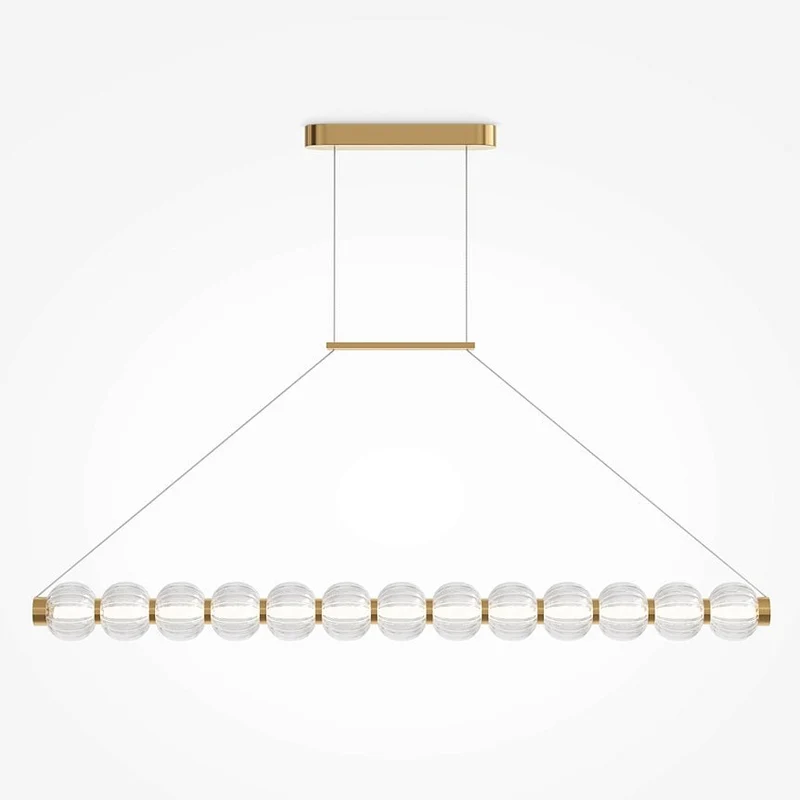 Pendelleuchte – Goldmetall, Schlankes Glas, 110 cm - Amulet | Maytoni