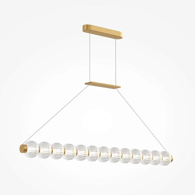 Pendelleuchte – Goldmetall, Schlankes Glas, 110 cm - Amulet | Maytoni