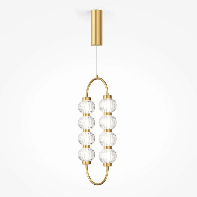 Pendelleuchte – Goldmetall, Schlankes Glas, 28 cm - Amulet | Maytoni
