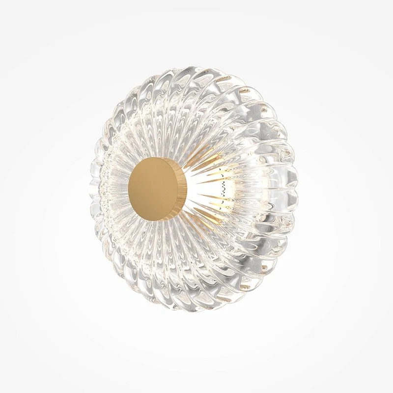 Wandleuchte – Goldmetall, Rundes Glas, 18 cm - Amulet | Maytoni