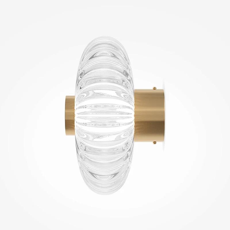 Wandleuchte – Goldmetall, Rundes Glas, 18 cm - Amulet | Maytoni