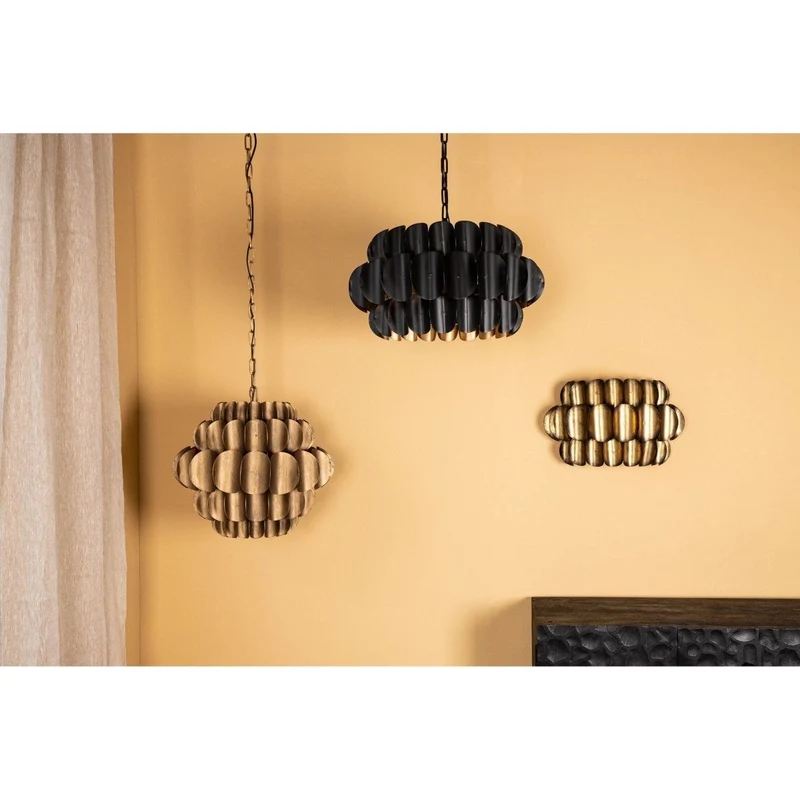 Pendelleuchte – Mattschwarzes Metall, Geschichtete Struktur, Minimalistisches Design - Terrin | PTMD