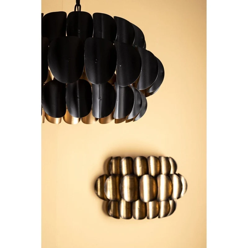 Pendelleuchte – Mattschwarzes Metall, Geschichtete Struktur, Minimalistisches Design - Terrin | PTMD