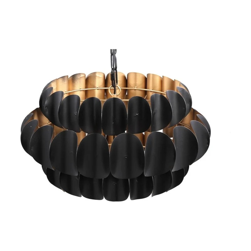 Pendelleuchte – Mattschwarzes Metall, Geschichtete Struktur, Minimalistisches Design - Terrin | PTMD