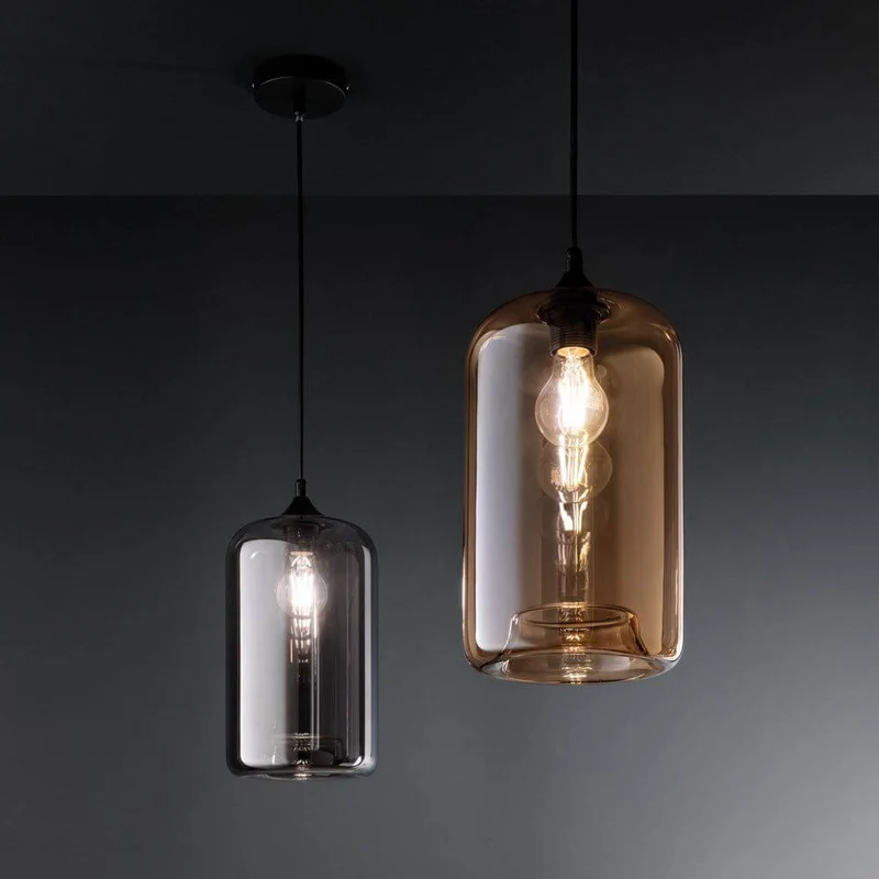 Silo Ø 18cm Pendelleuchte Rauchglas